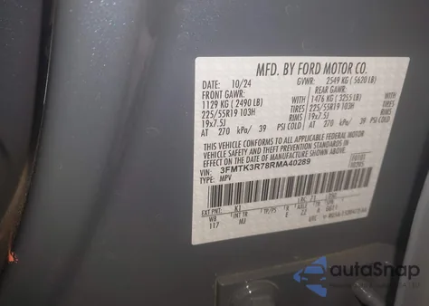 2024 Ford Mustang Mach-E Premium from USA, damaged, VIN 3FMTK3R78RMA40289